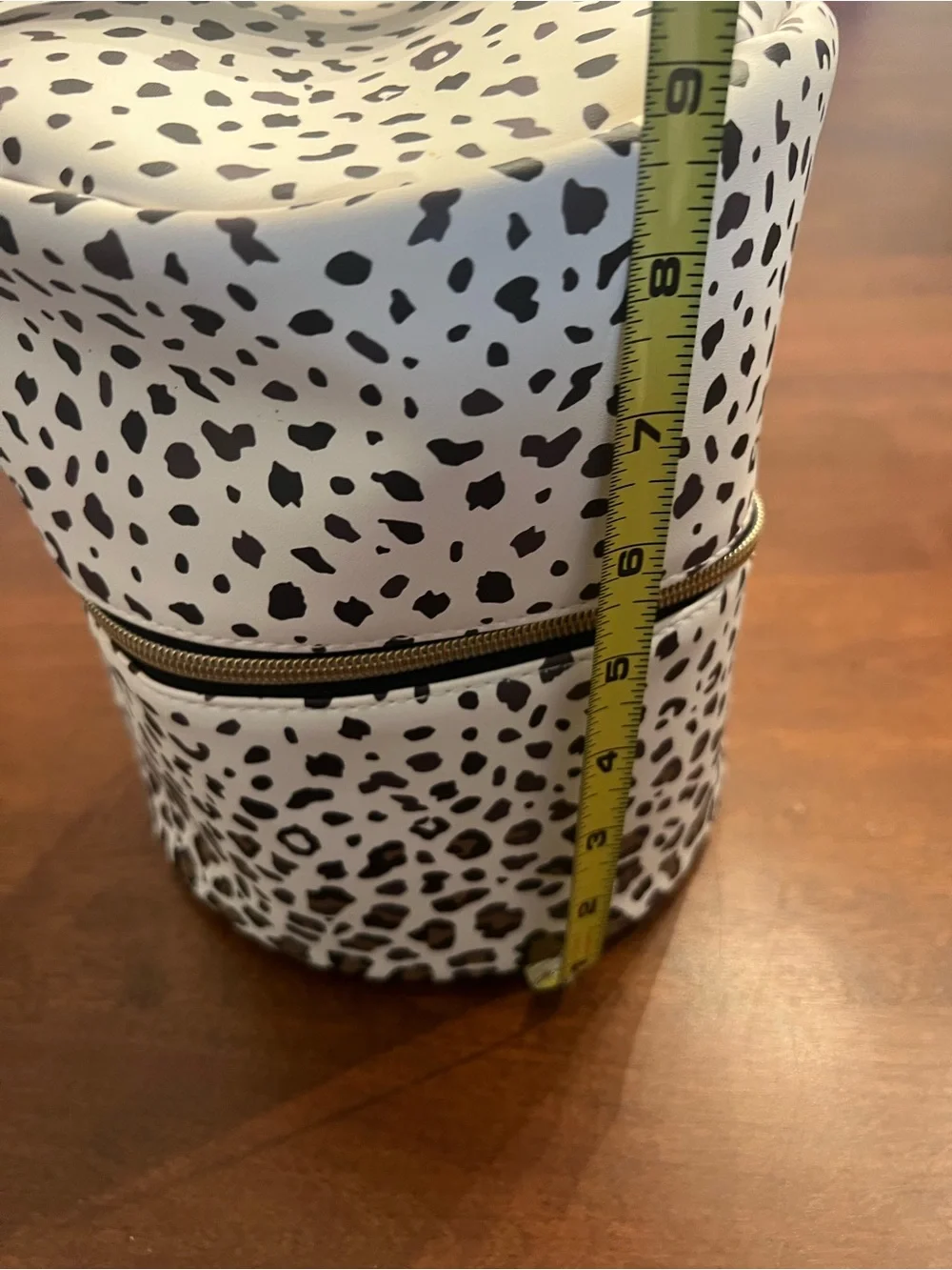 Young Living Spotted Round Diffuser Case - White with Black Leopard Spots